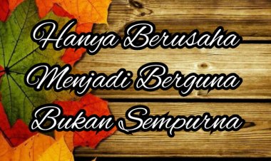 Hanya Berusaha Menjadi Berguna Bukan Sempurna