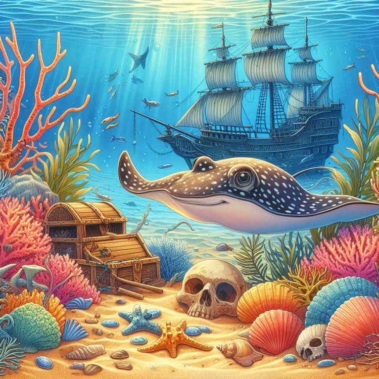 Petualangan Si Ikan Pari di Dasar Laut yang Indah