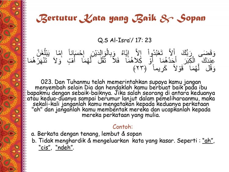 Akhlak kepada Ayah dan Bunda