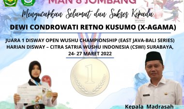 MAN 6 Jombang Torehkan Prestasi Wushu Tingkat Nasional