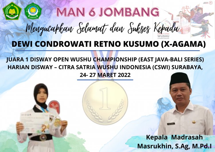 MAN 6 Jombang Torehkan Prestasi Wushu Tingkat Nasional