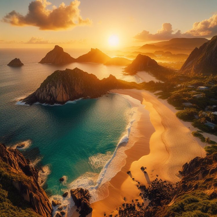 Pantai dalam Pelukan Sinar Mentari