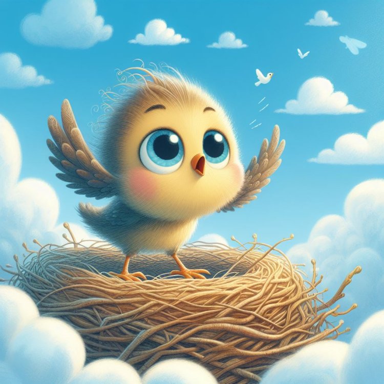 Si Burung Cilik yang Belajar Terbang