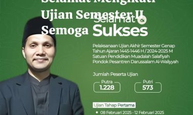 Satuan Pendidikan Muadalah Pesantren Darussalam Labuhan Haji Laksanakan Ujian Semester Genap