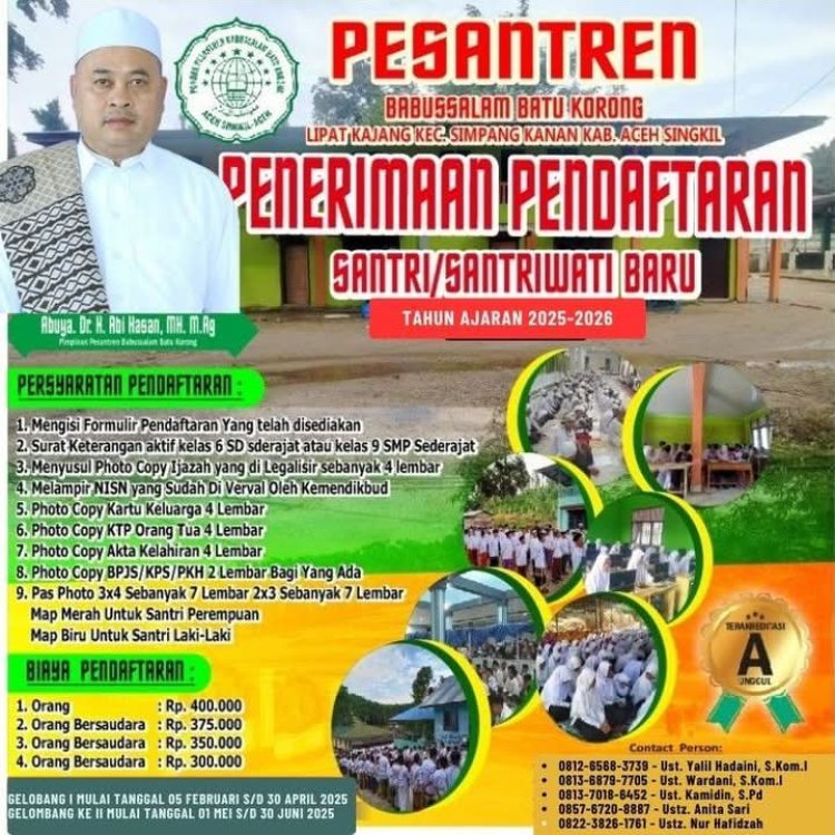 Pembukaan Penerimaan Santri Baru Tahun Ajaran 2025/2026 di Pondok Pesantren Babussalam Batu Korong